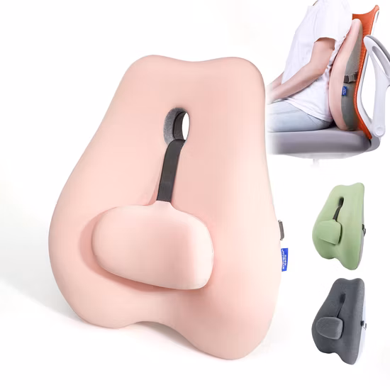 난방 및 마사지 풍선 허리 베개 메밀 요추 지원 쿠션